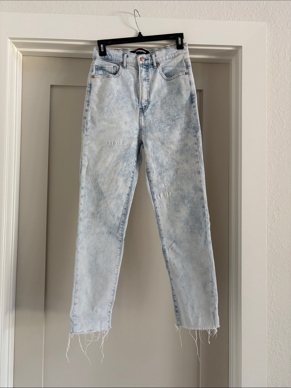 Express Light Wash Slim Ankle Super High-Rise Jeans